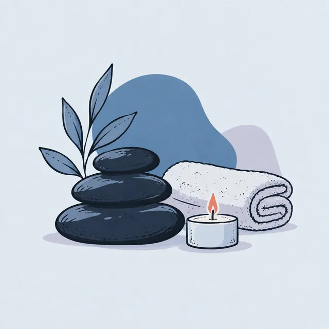 Illustration einer Online-Buchungsseite für Spa und Massage